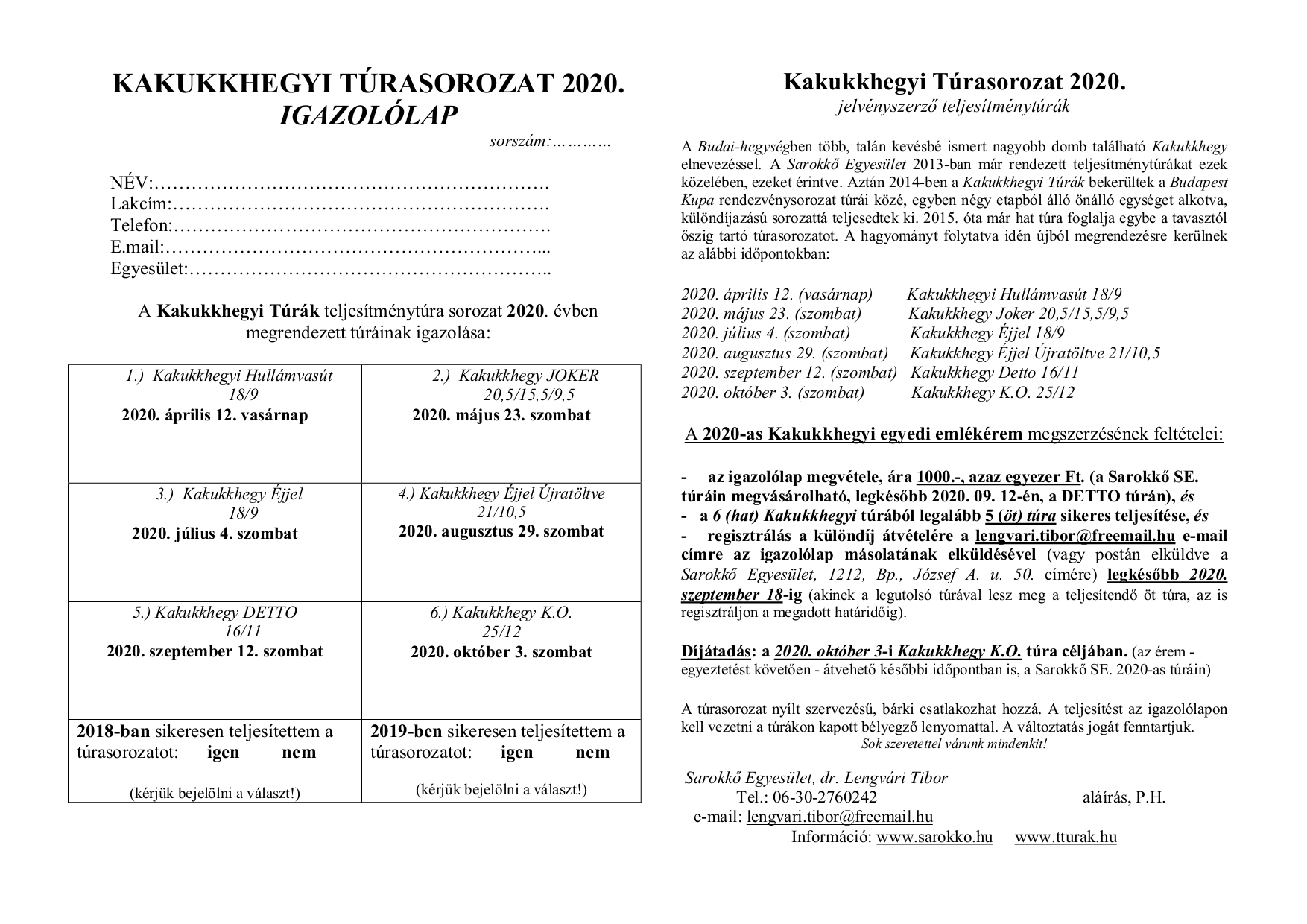 KAKUKKHEGYI TÚRASOROZAT 2020. - Letöltés (PDF)